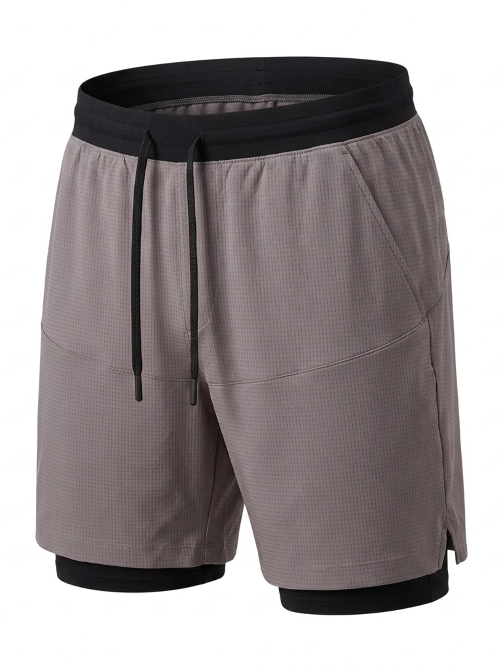 Tek Gear Athletic Shorts L Gray 2-in-1 Lined Performance Training